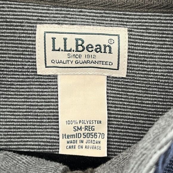 L.L. Bean mens quarter zip fleece pullover sweater Navy Blue Size Small - Picture 9 of 10